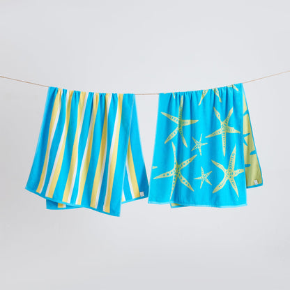100% Cotton Velour Beach Towels 2-Pack - Maui Collection, 30" x 60"