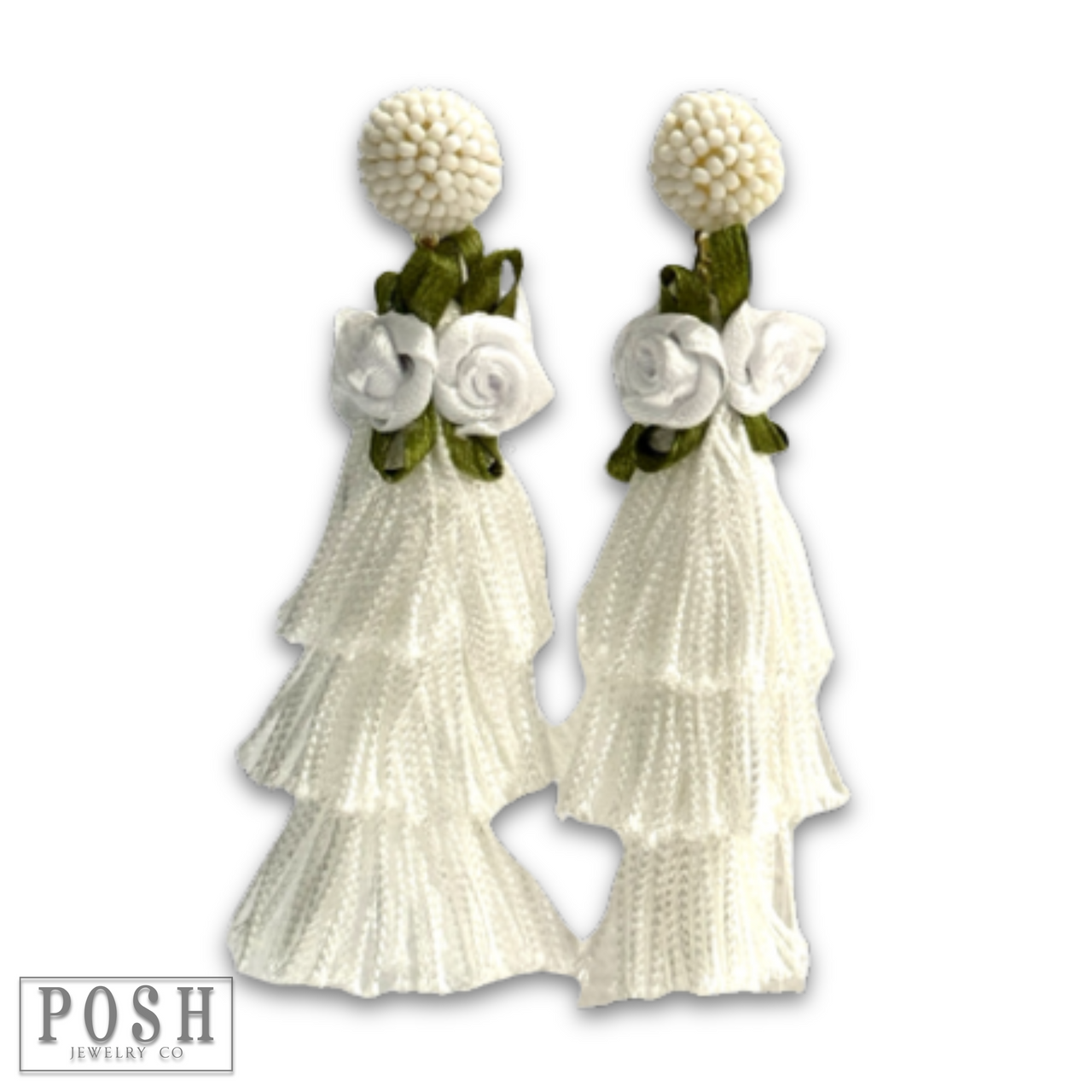 Fiesta Fringe Earrings with Satin Rosettes