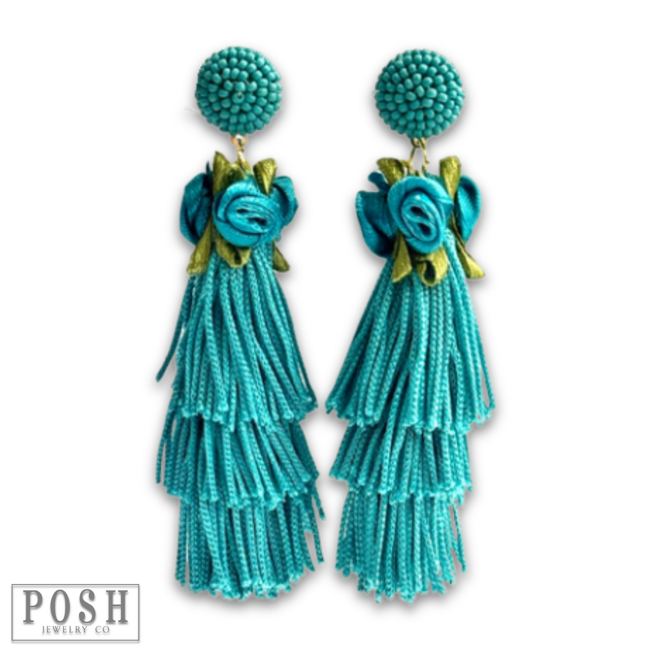 Fiesta Fringe Earrings with Satin Rosettes