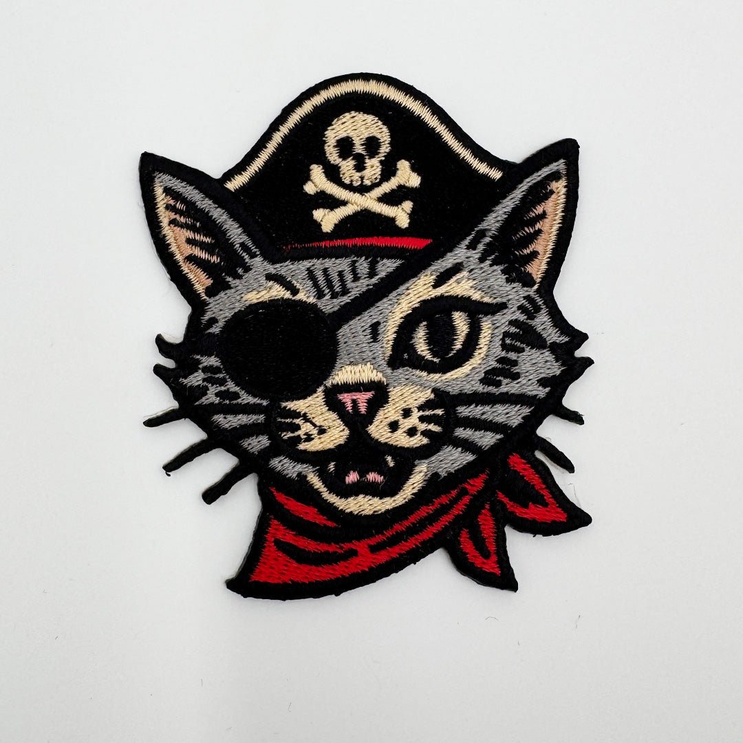 Pirate Cat Iron-On Embroidered Patch