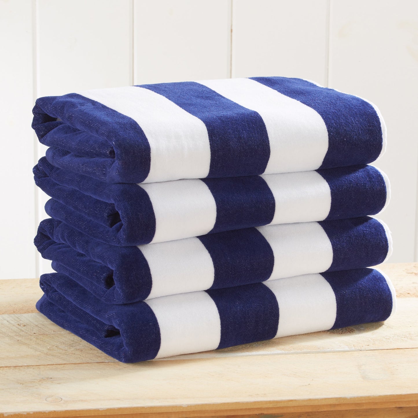 100% Cotton Velour Cabana Stripe Beach Towels - Novia Collection, Great Bay Home