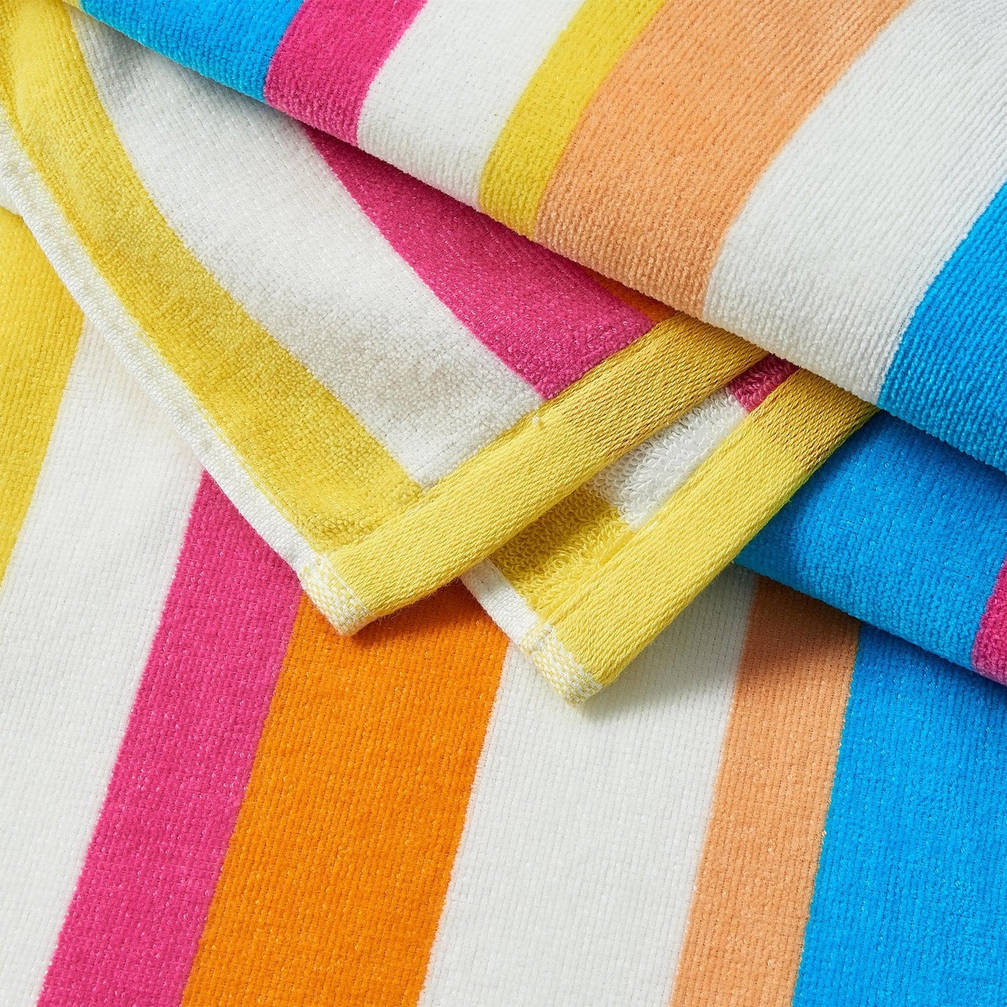 100% Cotton Velour Cabana Stripe Beach Towels - Novia Collection, Great Bay Home
