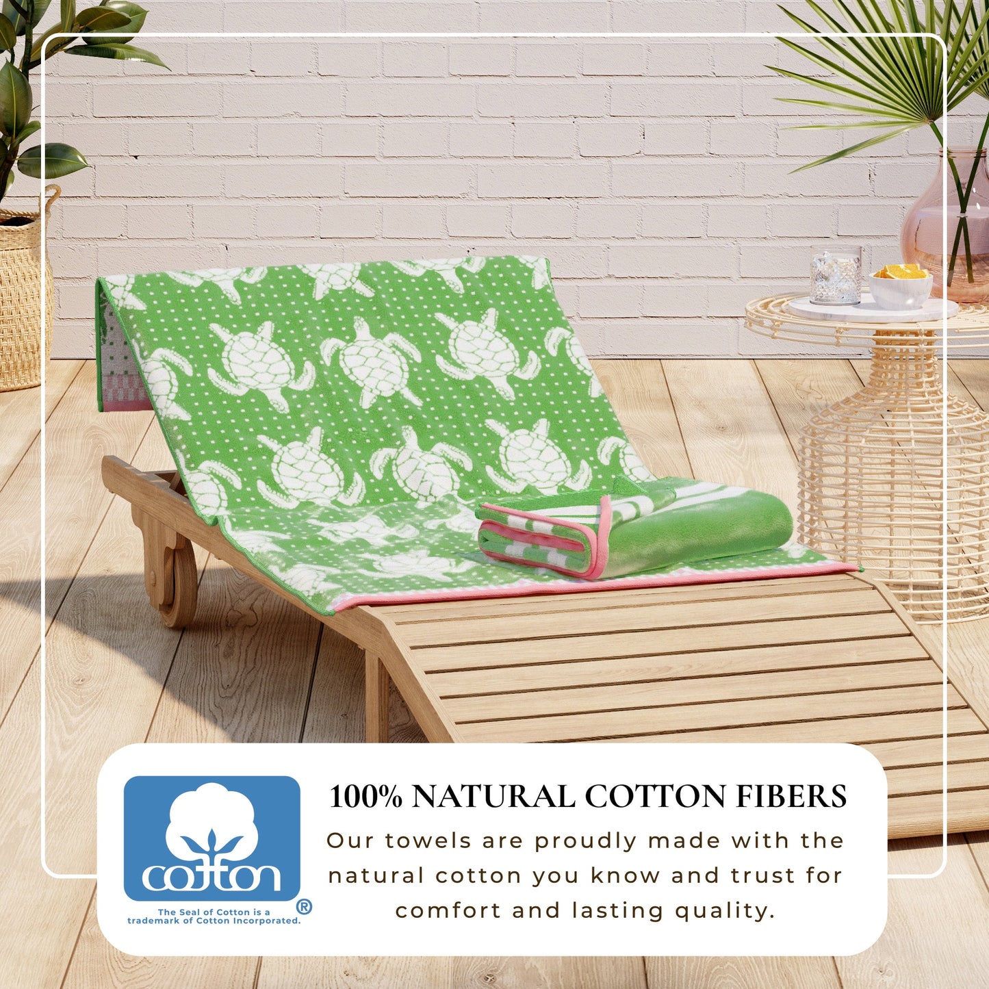 100% Cotton Velour Beach Towels 2-Pack - Maui Collection, 30" x 60"