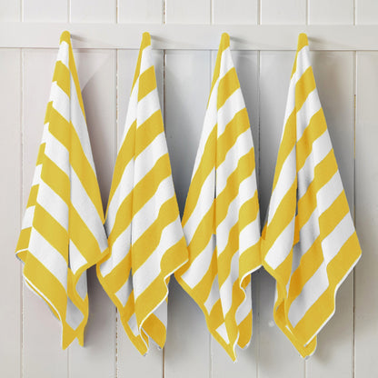 100% Cotton Velour Cabana Stripe Beach Towels - Novia Collection, Great Bay Home