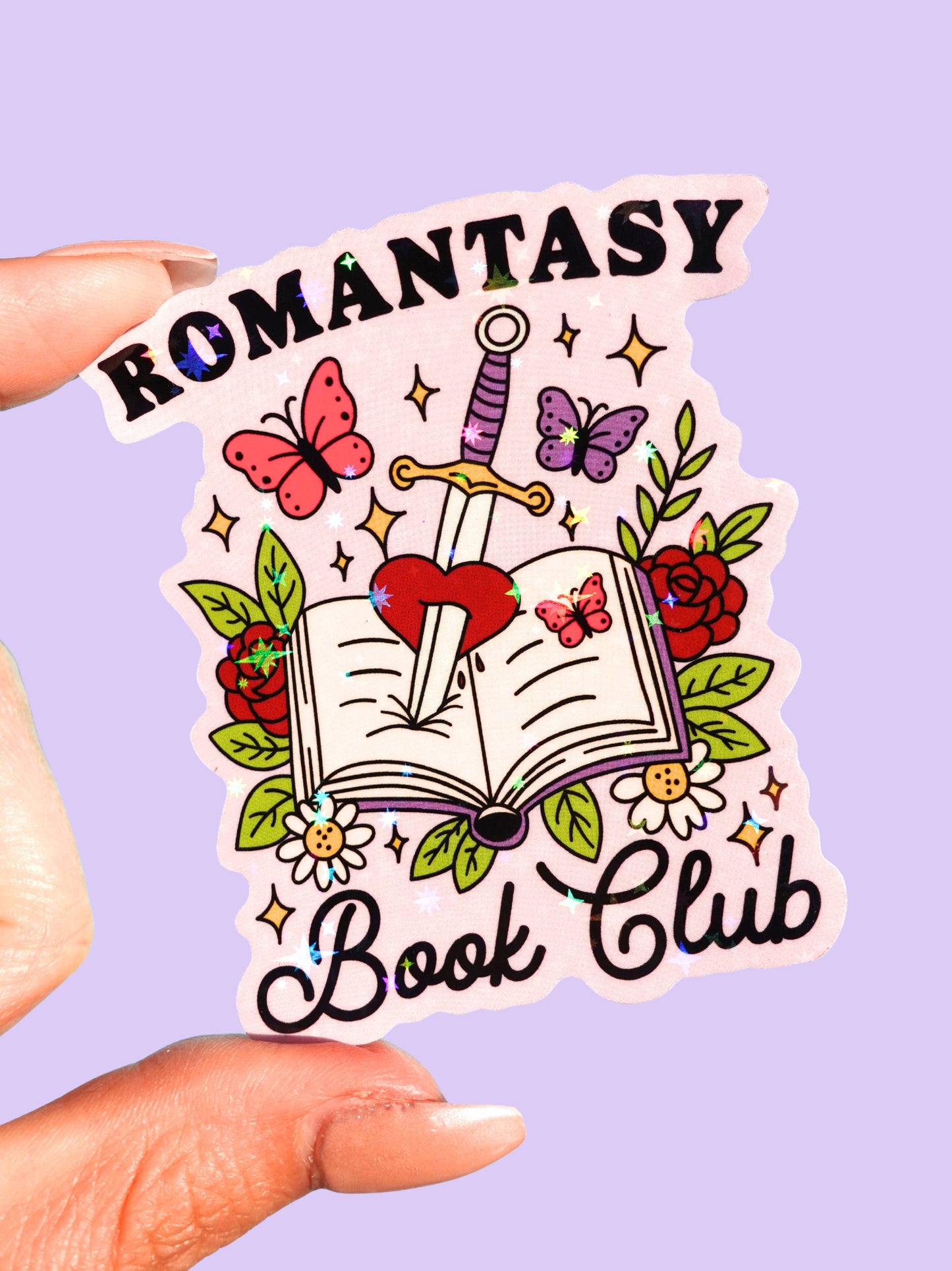 Romantasy Book Club Holographic Vinyl Sticker
