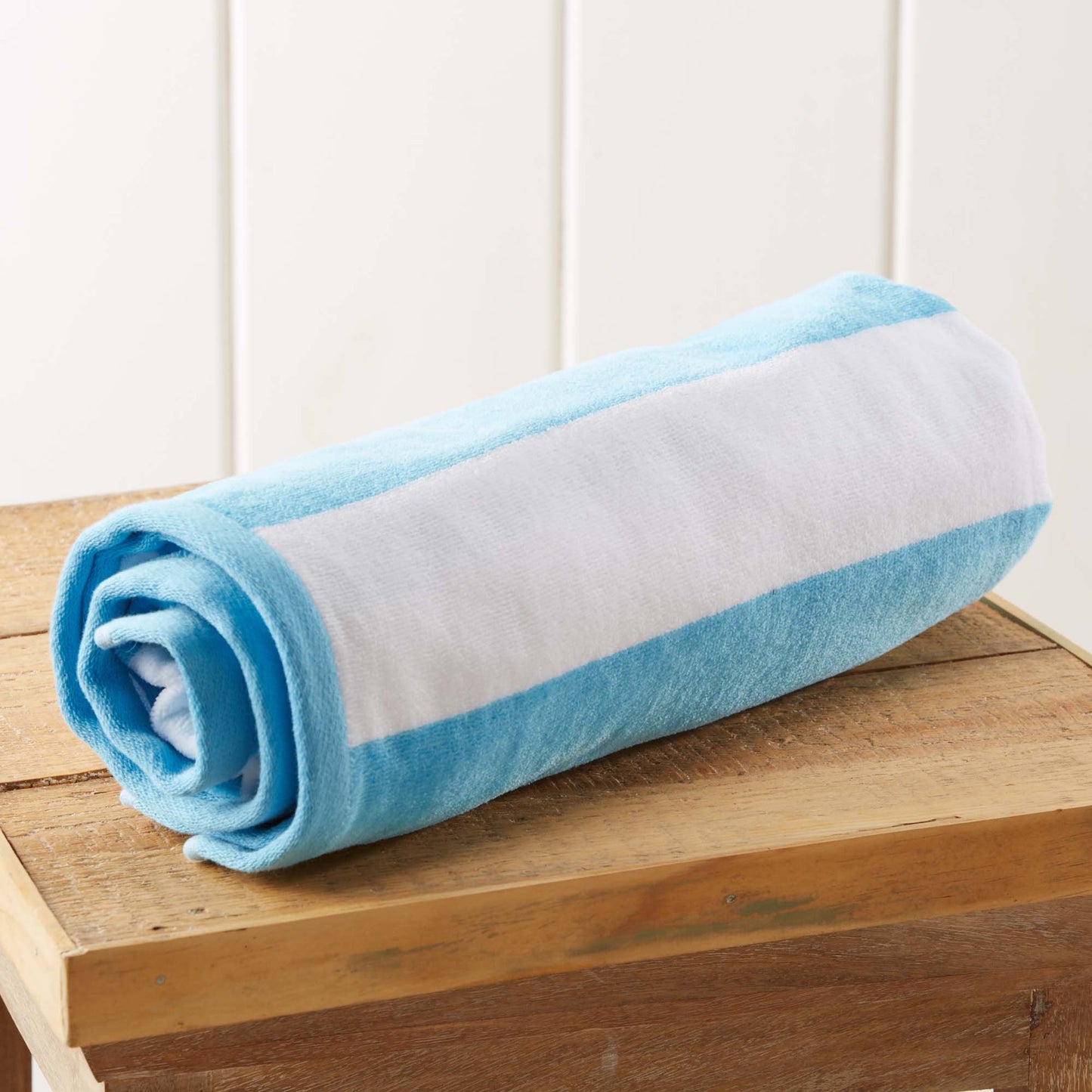 100% Cotton Velour Cabana Stripe Beach Towels - Novia Collection, Great Bay Home