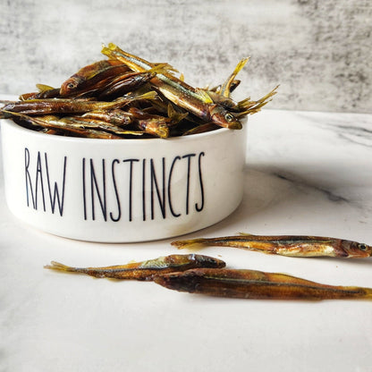 Raw Instincts Dehydrated Atlantic Silverside Fish Treats for Cats and Dogs