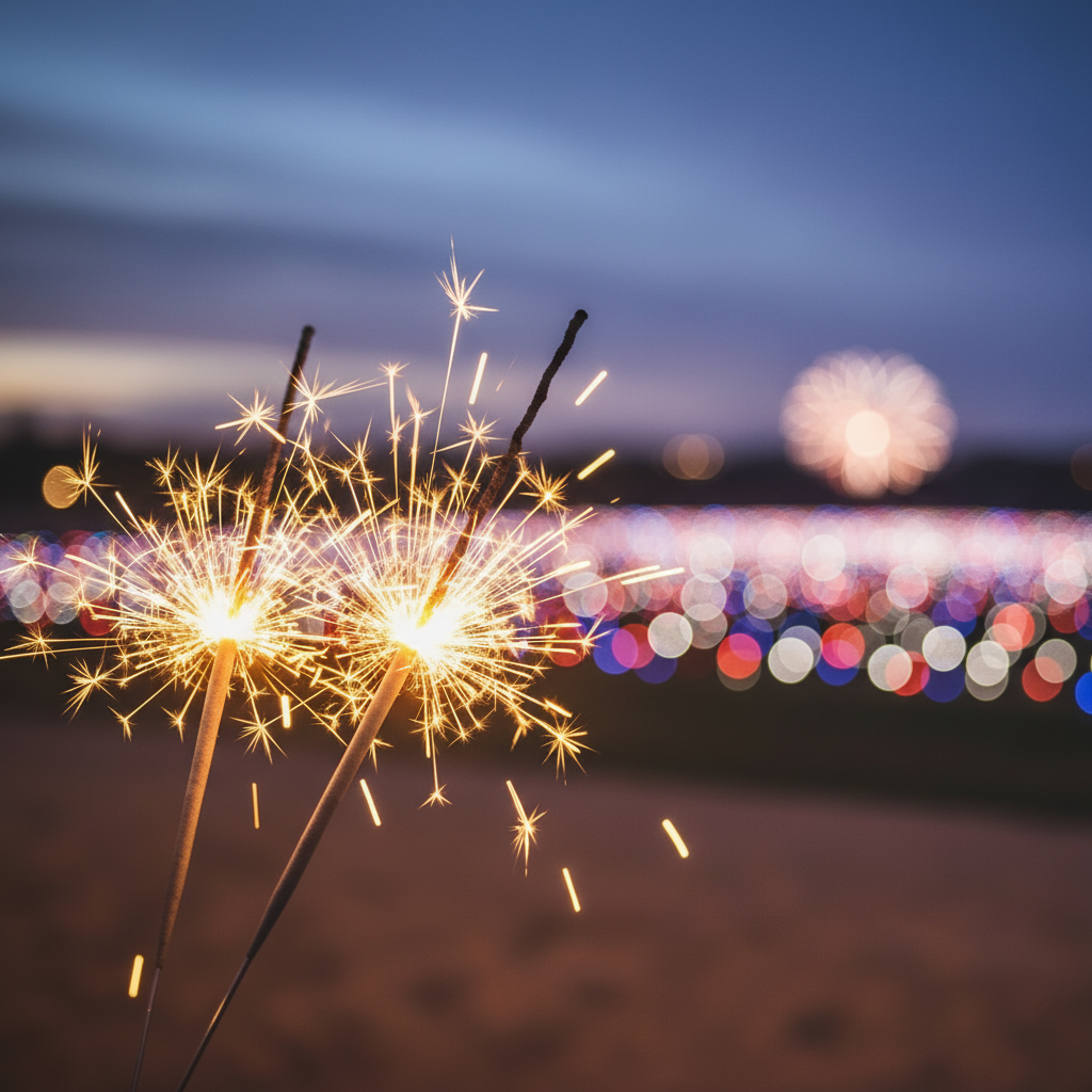 Sparklers at Dusk Square