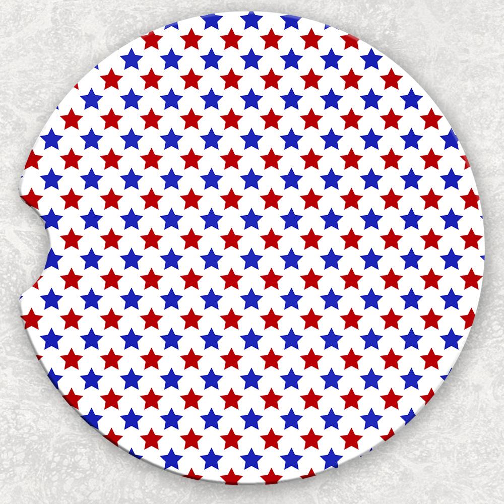 Patriotic Stars Car Coaster Set, Set of 2