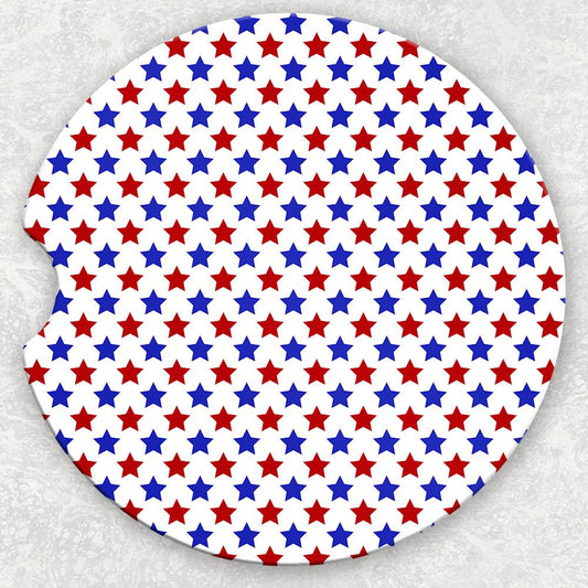 Patriotic Stars Car Coaster Set, Set of 2