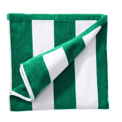 100% Cotton Velour Cabana Stripe Beach Towels - Novia Collection, Great Bay Home