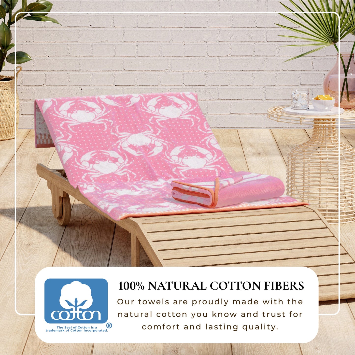 100% Cotton Velour Beach Towels 2-Pack - Maui Collection, 30" x 60"