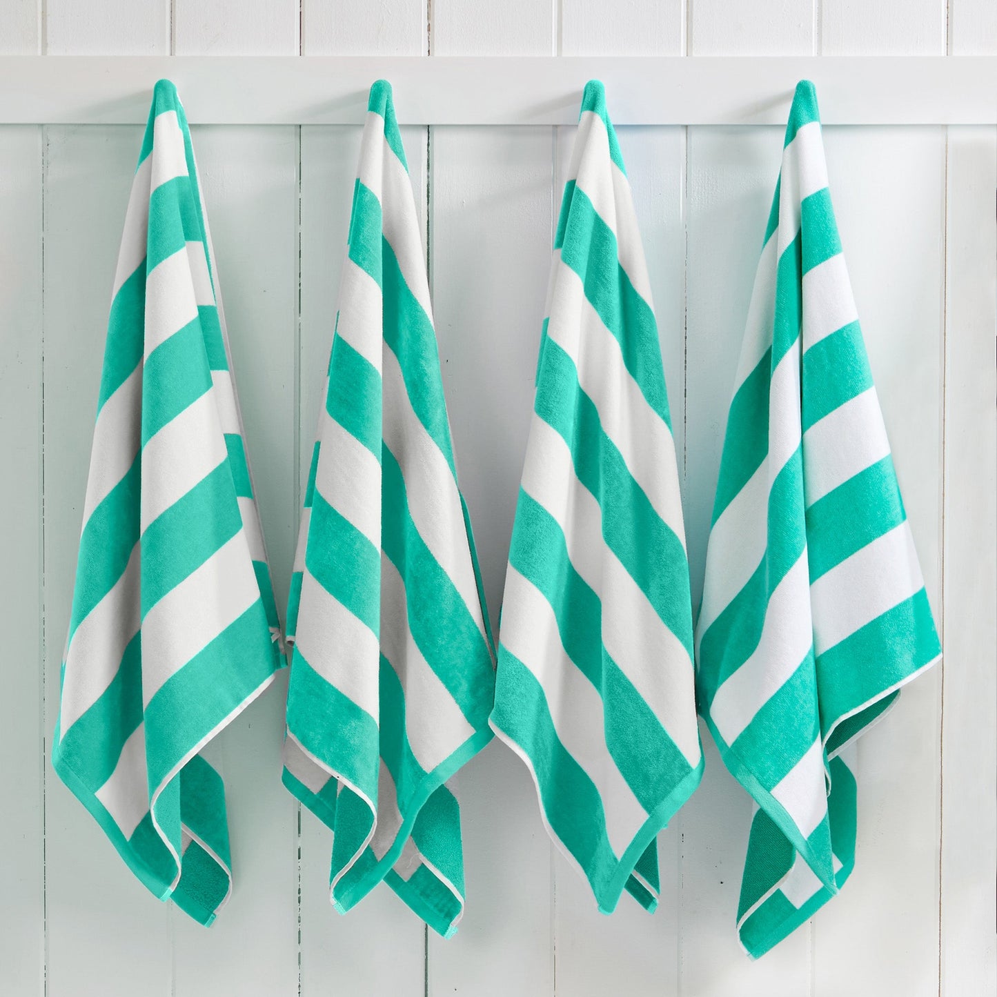 100% Cotton Velour Cabana Stripe Beach Towels - Novia Collection, Great Bay Home