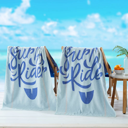 100% Cotton Vibrant Beach Towels 2-Pack - Boca Collection, 30" x 60"
