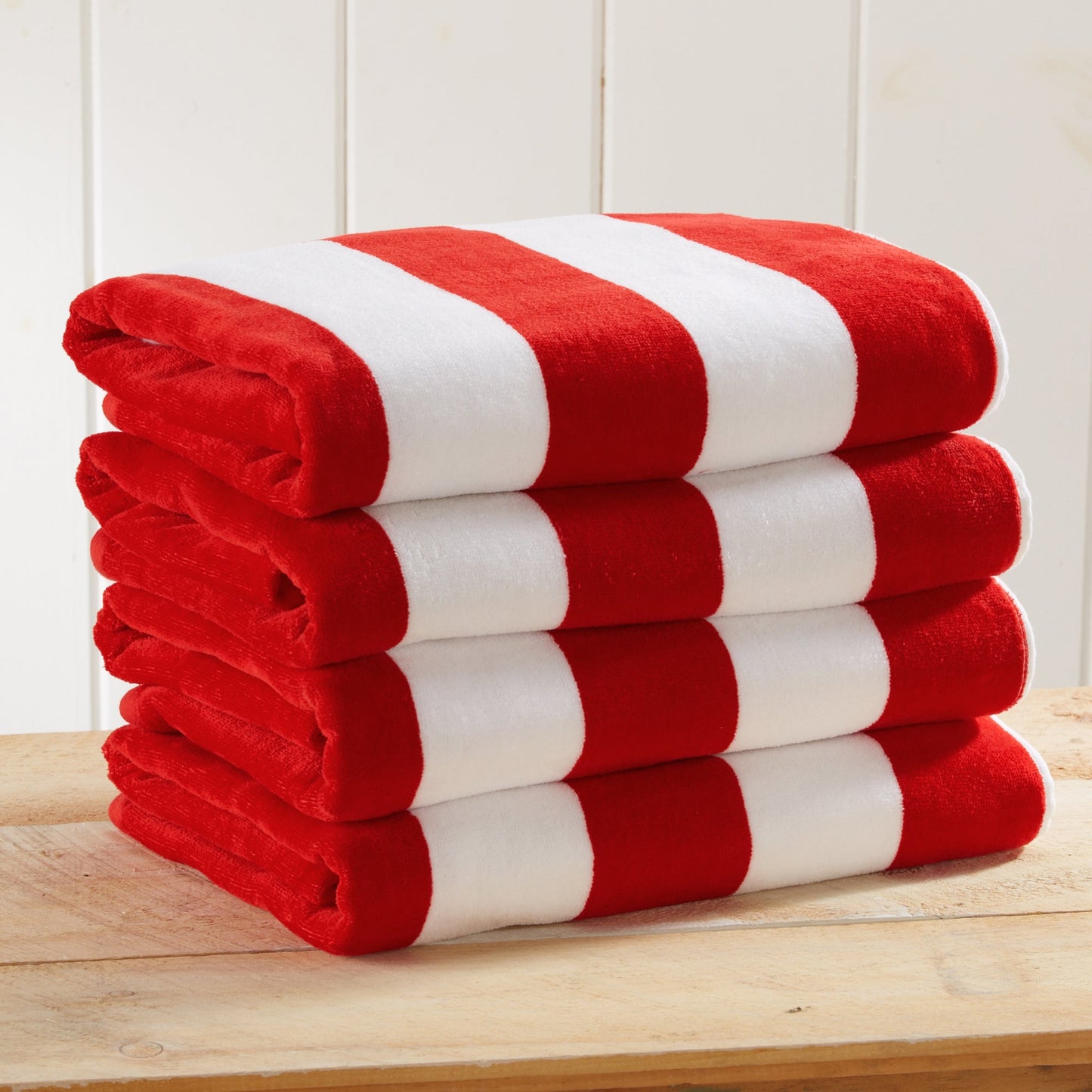 100% Cotton Velour Cabana Stripe Beach Towels - Novia Collection, Great Bay Home