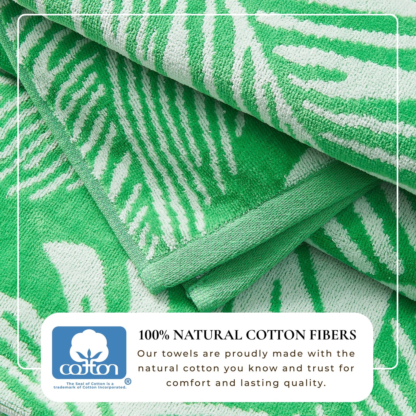 100% Cotton Velour Beach Towels 2-Pack - Maui Collection, 30" x 60"