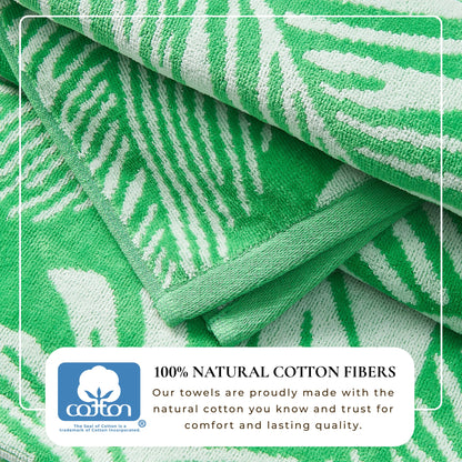 100% Cotton Velour Beach Towels 2-Pack - Maui Collection, 30" x 60"
