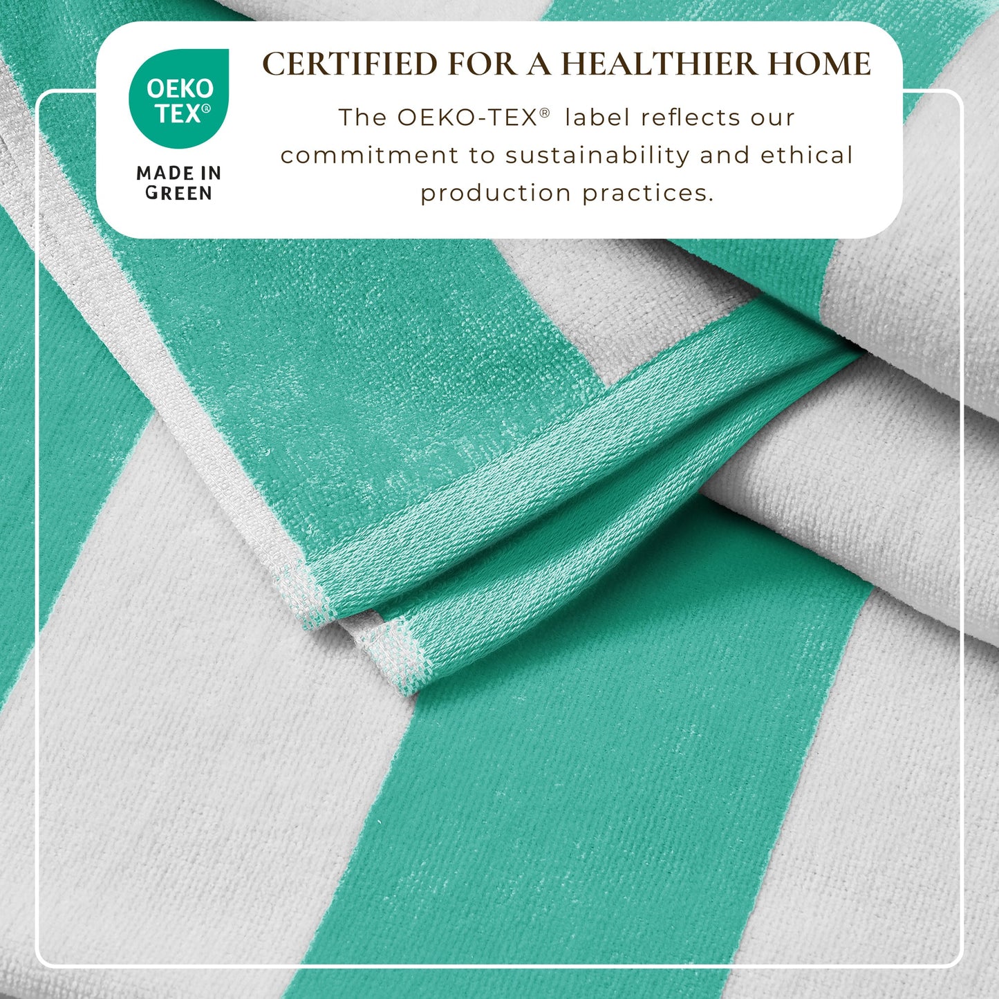 100% Cotton Velour Cabana Stripe Beach Towels - Novia Collection, Great Bay Home