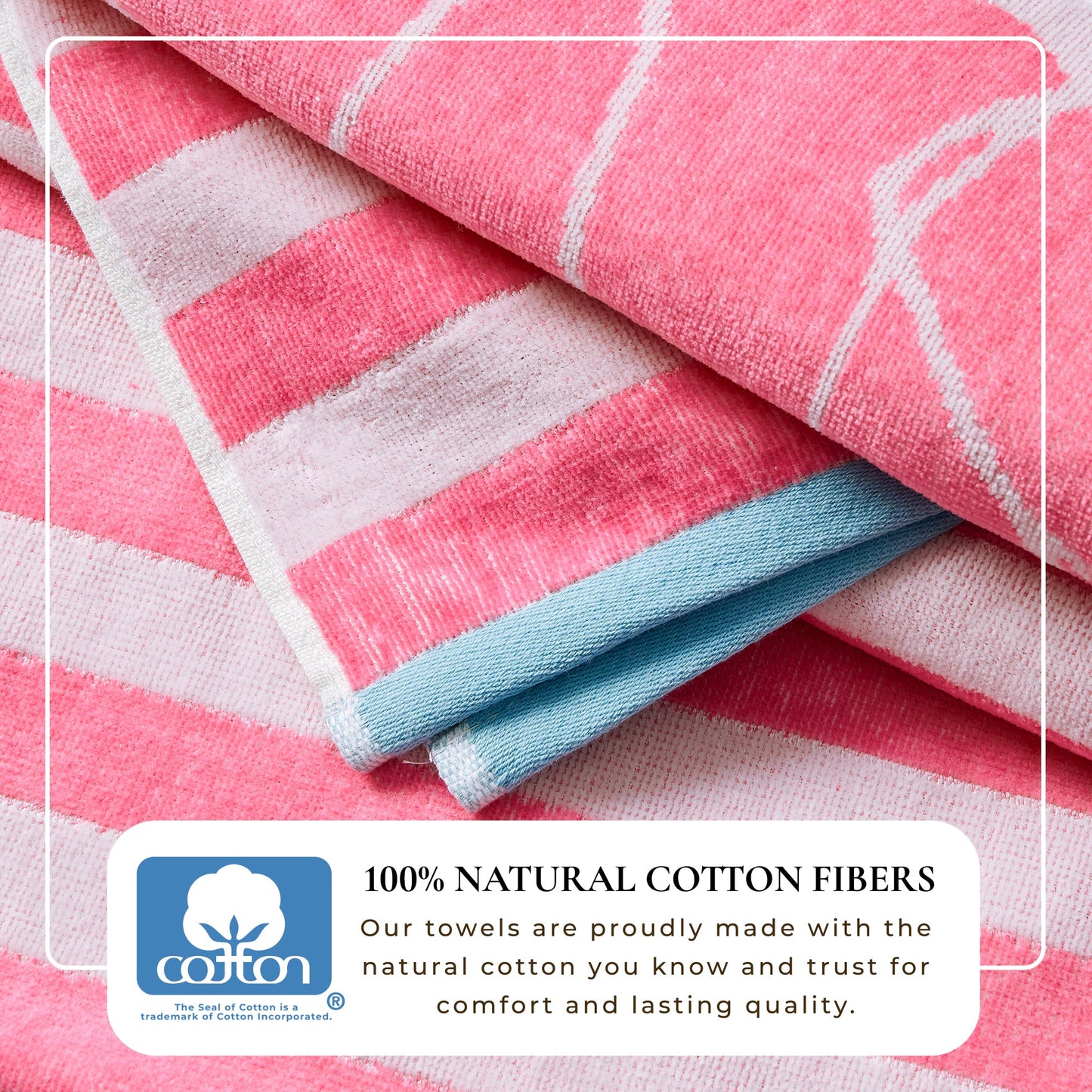 100% Cotton Velour Beach Towels 2-Pack - Maui Collection, 30" x 60"