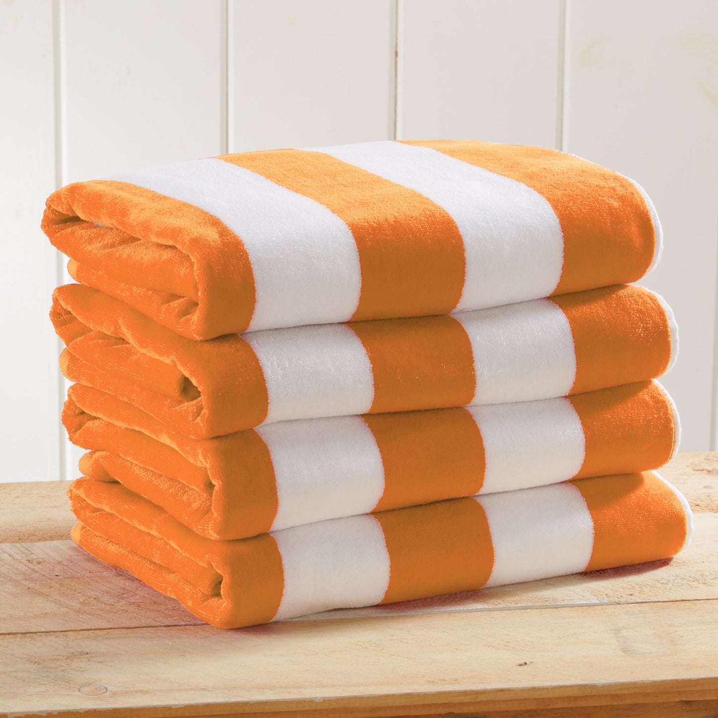 100% Cotton Velour Cabana Stripe Beach Towels - Novia Collection, Great Bay Home